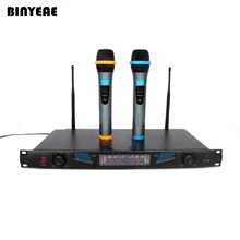 BINEAE T-72 Профессиональный двухканальный домашнее караоке театральная система динамический кардиоидный беспроводной микрофон ручной UHF 700-800 МГц