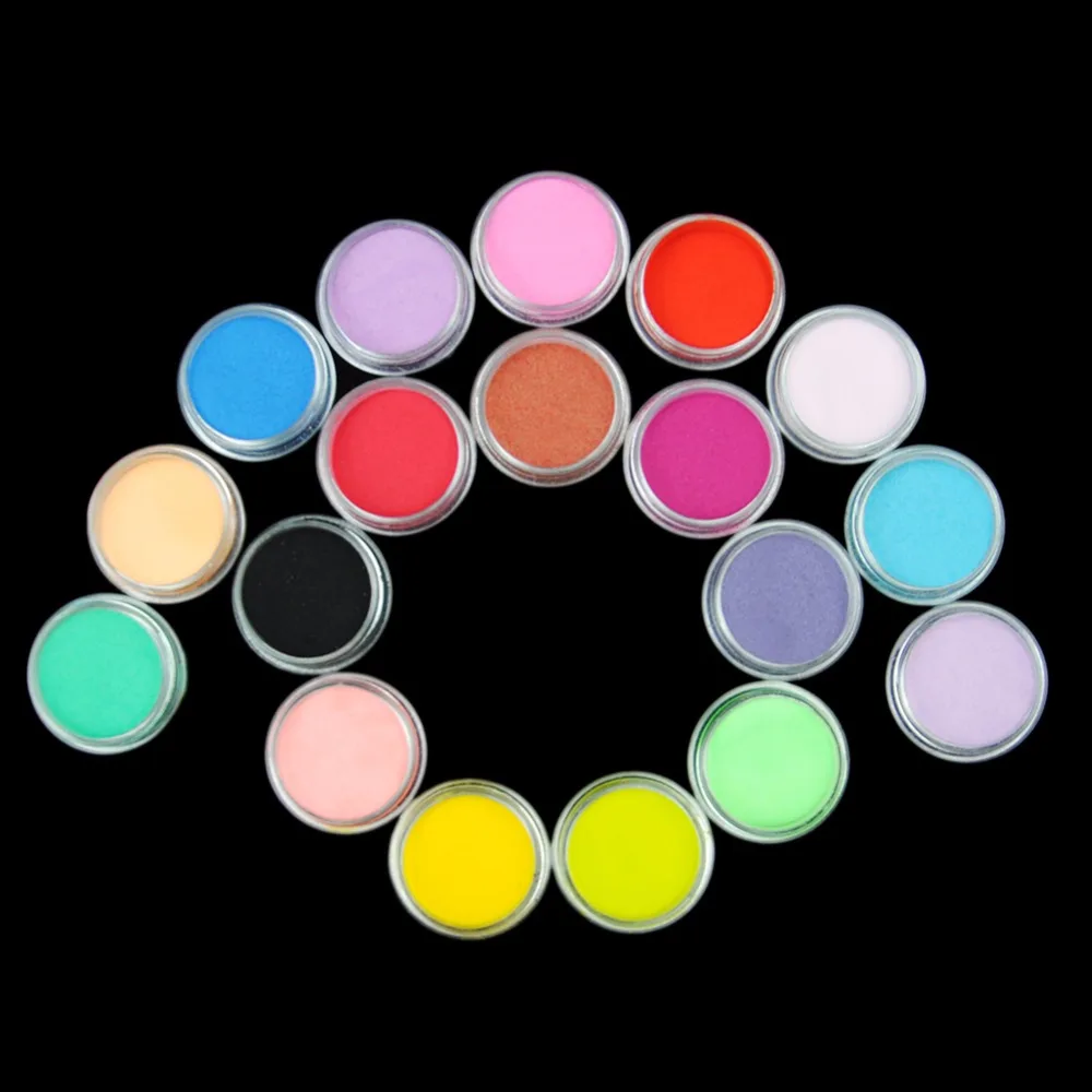 

18 Pcs Mix Colors Acrylic Powder Dust Decoration Set for False Tips Nail Art Manicure Acrylic Powder For Nail