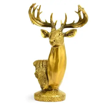 

33cm Pure copper gold deer head home crafts plum deer ornaments