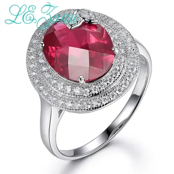 

L&zuan 925 Sterling Silver Rings 5.26ct Red Ruby Stone Romantic Luxury Ring Wedding Fine jewelry For Women Christmas Gifts