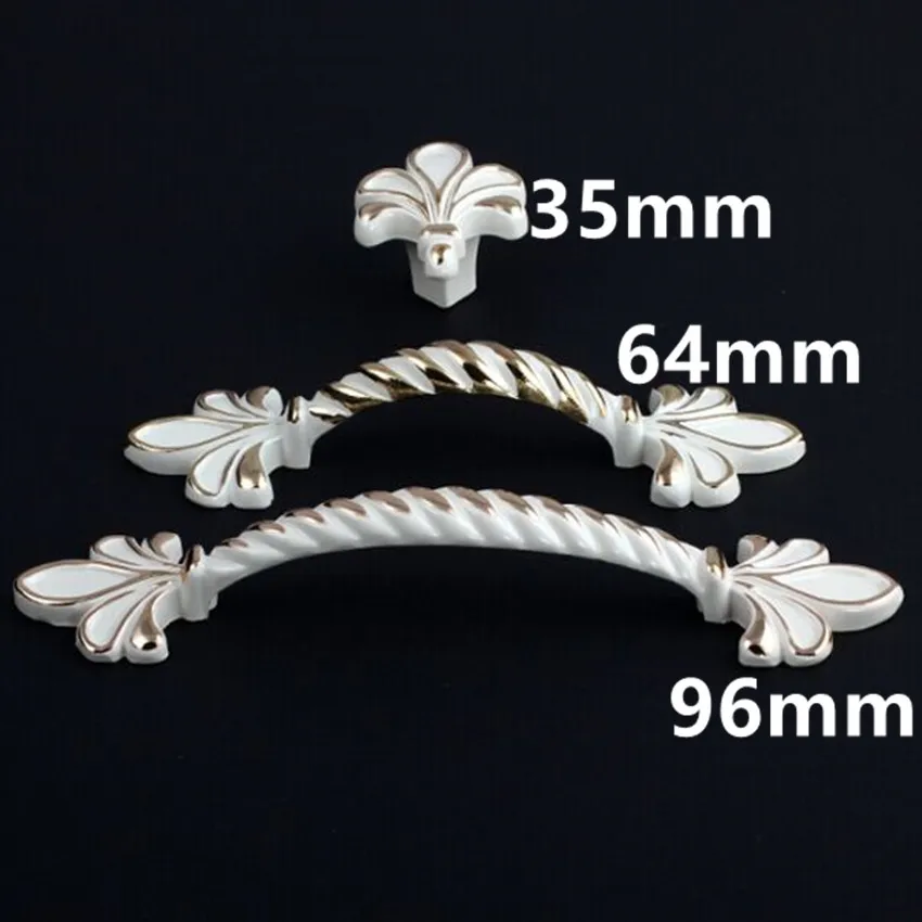 Europen fashion ivory white furniture handles 96mm white drawer