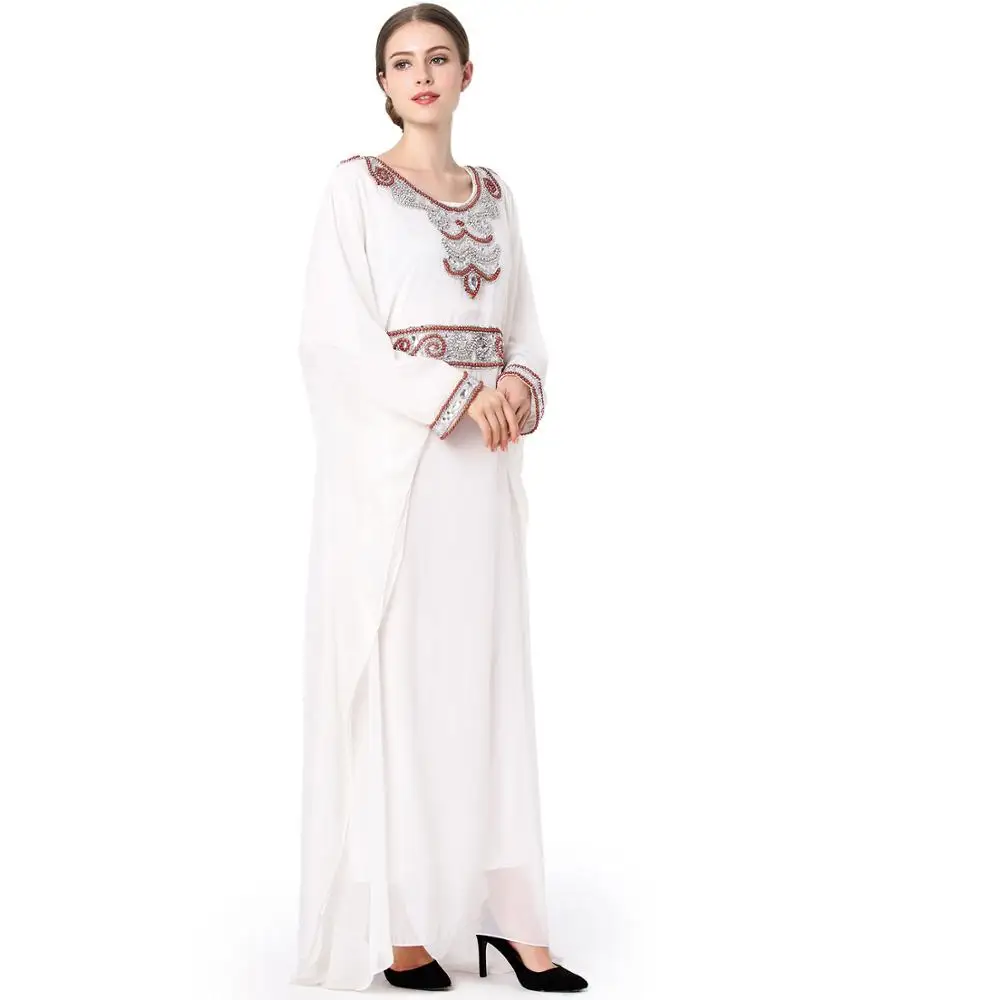 white abaya for summer, abaya style, embroidered abaya, butterfly abaya, caftan abaya