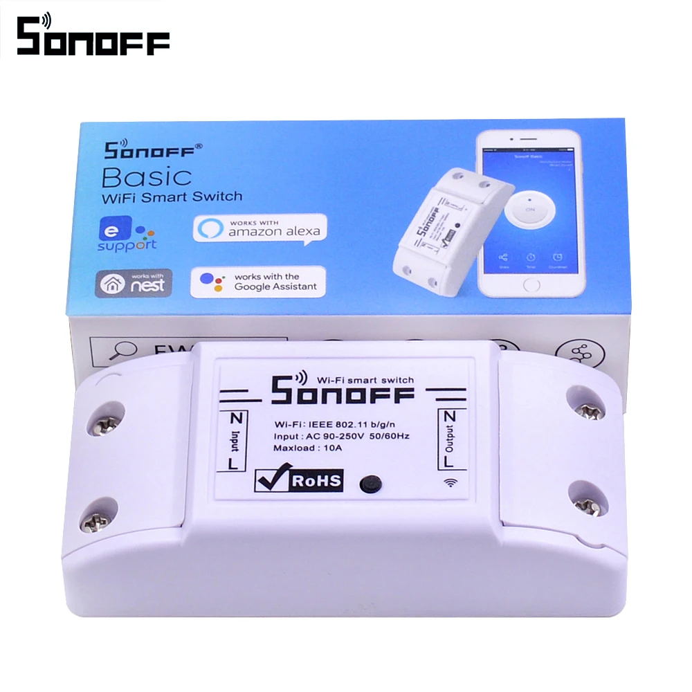 3 шт. SONOFF Basic Wifi переключатель для Alexa Google Home Timer 10A/2200 Вт беспроводной пульт дистанционного управления умная Автоматизация модуль