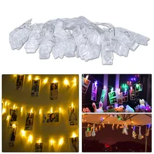 Гирлянды карты фото клип светодио дный гирлянды светодиодные Фея огни 10 20 светодио дный s батарея/USB дома кровать свет год Рождество Свадебные украшения