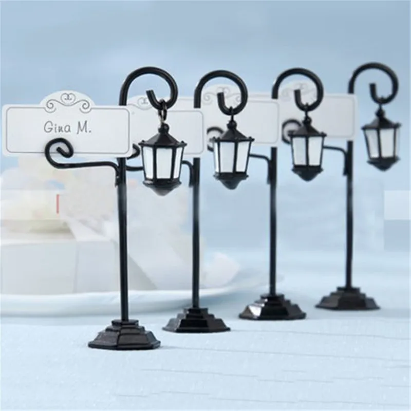 5pcs Vintage Mini Chalkboard Street Light Shape Place Card Holder Table Number for Wedding Event Party Decoration Accessories (5)