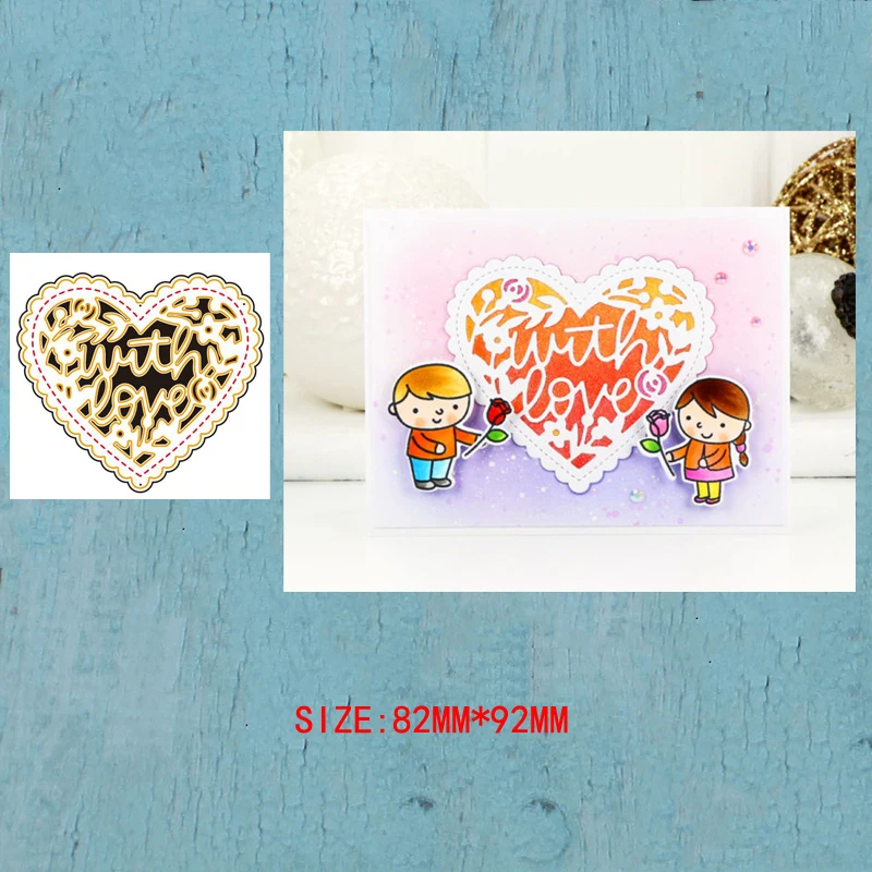 

LLove CCraft Metal Cutting Dies heart with love for DIY Scrapbook Album Paper Card Decorative Craft Embossing Die 2019 NEW