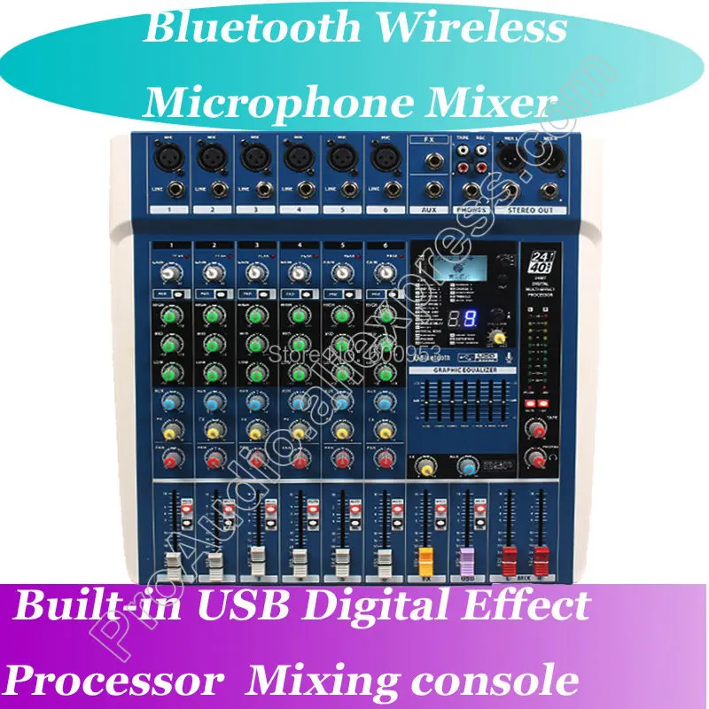 MICWL ZDR Pro 6 Channel Live Studio Mic Mixers Mixing Console Bluetooth