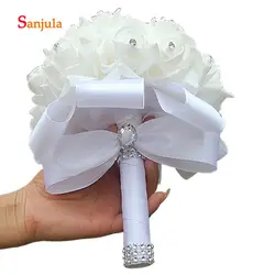 Белые Искусственные цветы Свадебный букет для невесты 2019 Новый дешевый Букет Аксессуары для свадьбы ramo de novia WB19