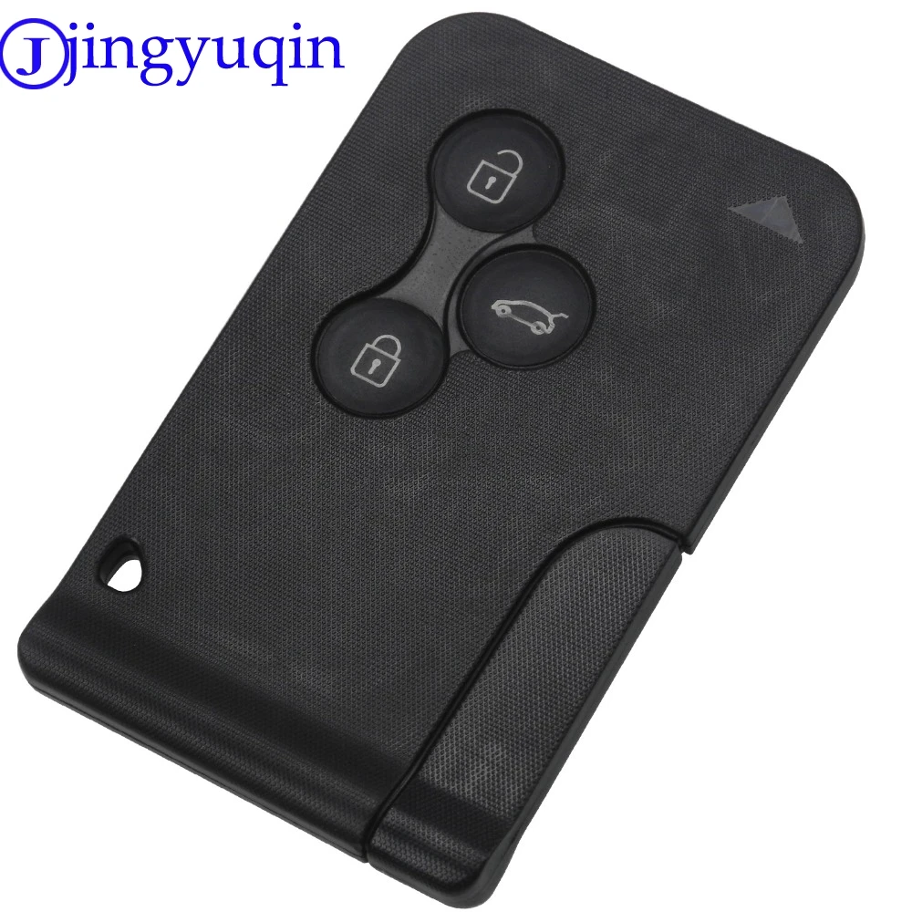 

jingyuqin 40p 3Button Smart Card For Renault Clio Logan Megane 2 3 Koleos Scenic Card Case Car Key Fob Shell With Small Key