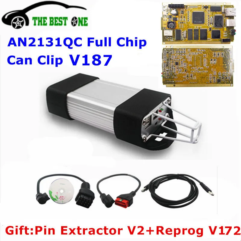 

Newest V188+Pin Extractor V2+Reprog V177 Can Clip Full Chip CYPRESS AN2131QC AN2135SC Can Clip Car Scanner Diagnostic Interface