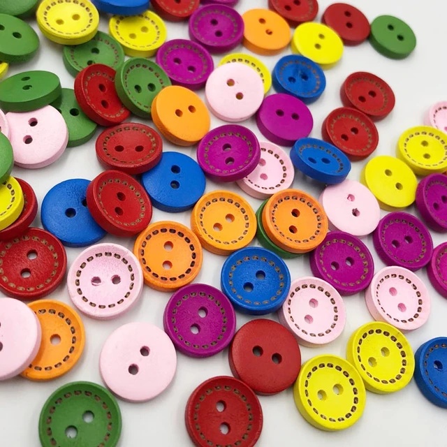 30PCS Upick 13mm Mini 2Holes Plastic Buttons For Kid's Sewing