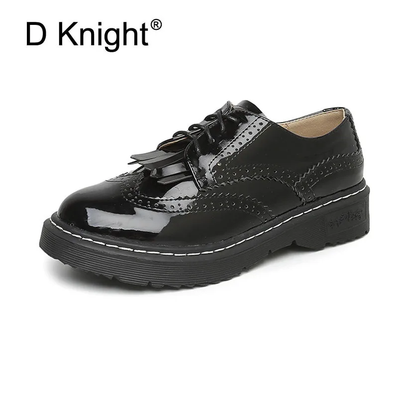 

New Women's Casual Tassel Oxford Shoes Vintage British Style Oxfords For Women Ladies Leisure Flat College Shoes Size 34-43