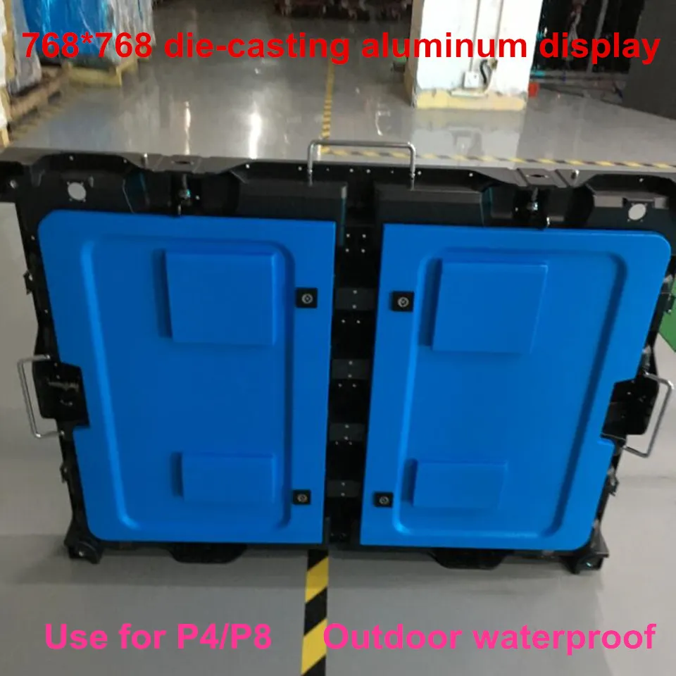 

2017 P4 waterproof new size 768*768mm die-casting aluminum cabinet display for outdoor activities rental business