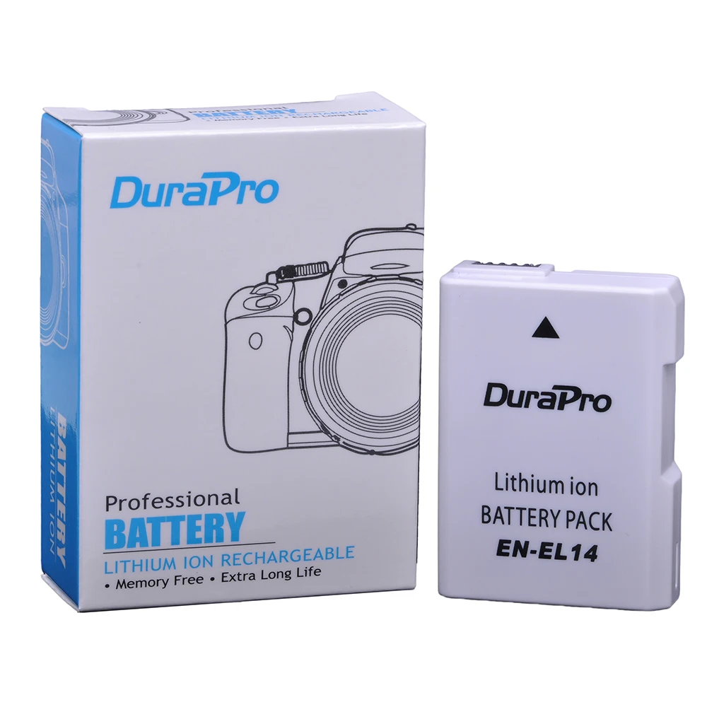 DuraPro 1 шт. 1200 мАч EN-EL14 ENEL14 RU EL14 Перезаряжаемые Камера Батарея для Nikon D5200 D3100 D3200 D5100 D5500 P7000 P7100 P7800