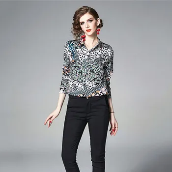 

Runway Vintage Blouse Womens Tops And Blouses New 2019 Spring Autumn Women Long Sleeve print Shirt Fashion Blusa Feminina YH219