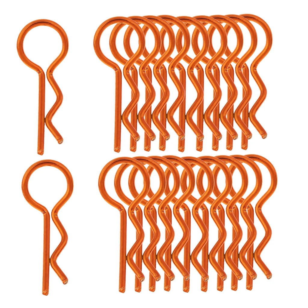 20Pcs/ Set Orange Body Clips R Pins for 1/10 1/12 1/8 1/5 RC Remote Control Cars DIY | Игрушки и хобби