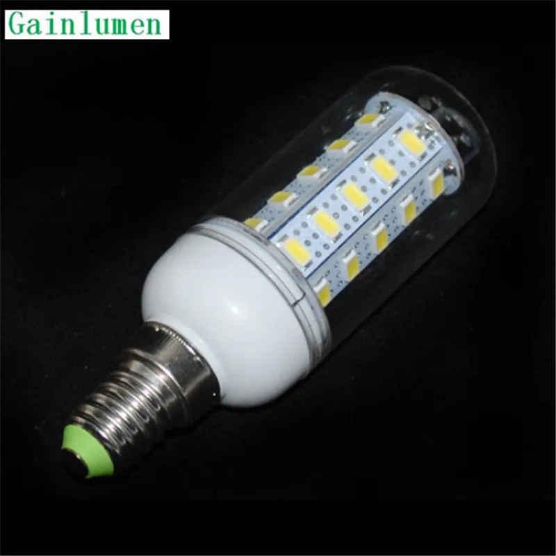 

5PCS/LOT High Power E14 5730 SMD 36LED 12W 220V 230V 240V Corn Bulb Light Spotlight LED Lighting Warm/Cool White with Cover