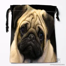 Custom Cute Pug Drawstring Bags Travel Storage Mini Pouch Swim Hiking Toy Bag Size 18x22cm#0412-03-09