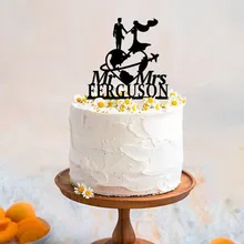 Тематика путешествий свадебный торт Топпер Mr& Mrs торт Топпер Персонализированные фамилия на заказ Путешествия Жених и невеста торт Топпер