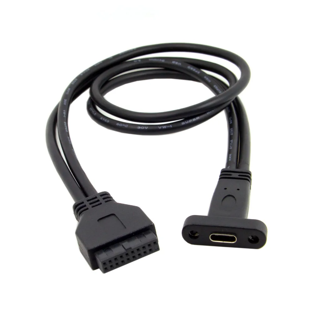 

10pcs/lot Single Port USB 3.1 Type C USB-C Female to USB 3.0 Motherboard 19Pin Header Cable 40cm