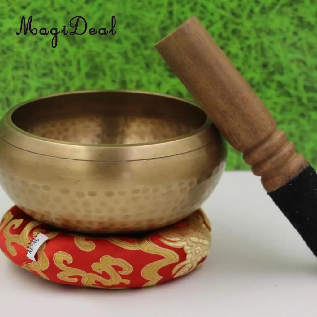 Random Color Round Silk Tibetan Singing Bowl Ring Cushion for Dharma 10&12cm