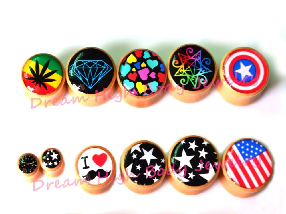 Buy New Ear Plugs Bamboo Wood Flesh