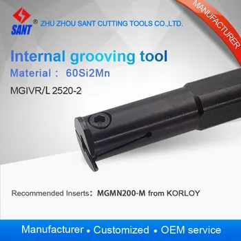 

Zhuzhou sant Internal grooving and turning tool holder MGIVL2520-2/MGIVR2520-2 with insert MGMN200-M