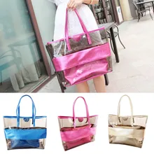 Новое поступление, модная прозрачная женская сумка, большая емкость, прозрачная пляжная пластиковая сумка, сумка на плечо, Прозрачная женская сумка# BA30