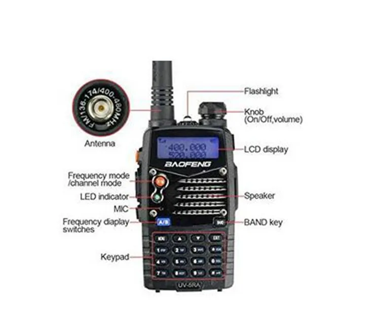 New walk talk Pofung Baofeng UV-5RA For Police Walkie Talkies Scanner Radio Vhf Uhf Dual Band Cb Ham Radio Transceiver 136-174 (7)