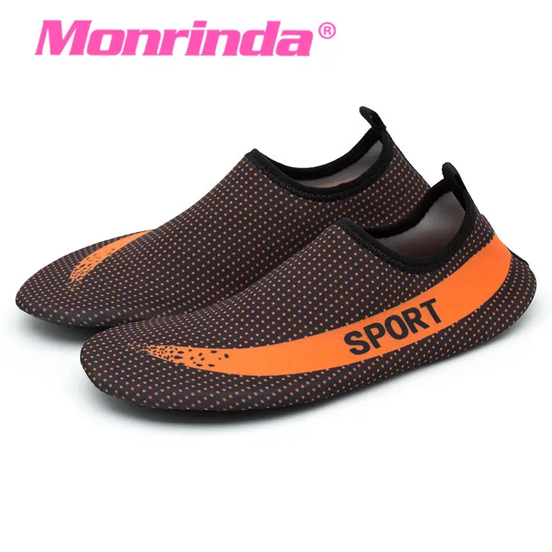 

Womens Sneakers Orange Water Aqua Shoes for Beach Swimming Breathable Lover Barefoot Shoes Outdoor Trekking Yoga Shoes Size 46