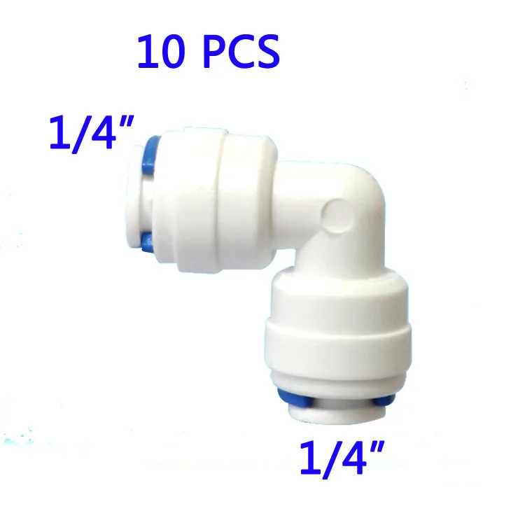 10 шт. 1/4 "OD шланг быстрое соединение 1/4" трубы локоть соединительное звено RO воды обратного осмоса Аквариум системы разъем установки