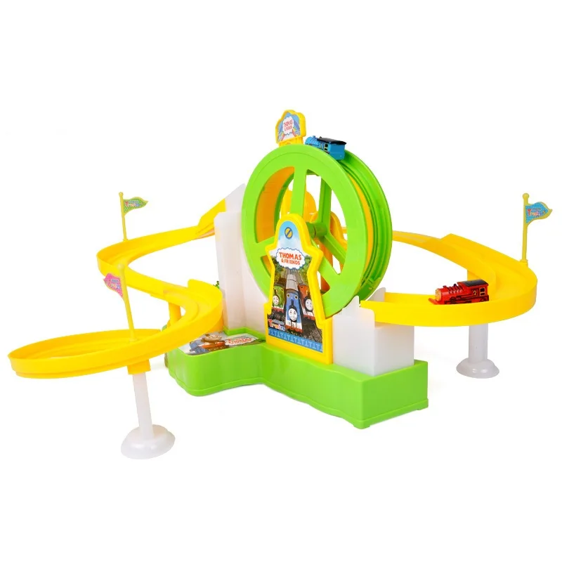 

ABS Thomas and friends Toy for Children Educational Music Light Ferris Wheel Slot Thomas the train Rail Track Car Kids Toys W184