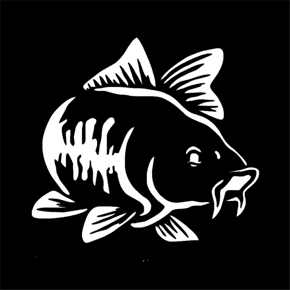 1515 CM Hot Sale Carp Fishing Car Vinyl Decal Art Sticker Kayak Fishing Car Truck Boat Tribal Car Sticker Accessories Black (2)