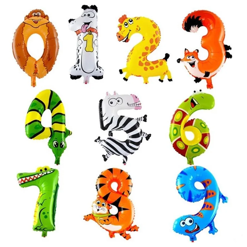 

16inch Cartoon Number Foil Balloons for Kids Babies Birthday Party Decoration Supplies 0-9 Number Balloon Children Toys Gifts