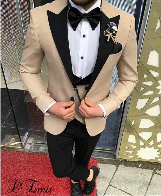 

Мужской костюм 2018, облегающие свадебные костюмы для мужчин, женский черный официальный смокинг с лацканами для жениха, шафера, костюм для выпускного вечера, 3 предмета