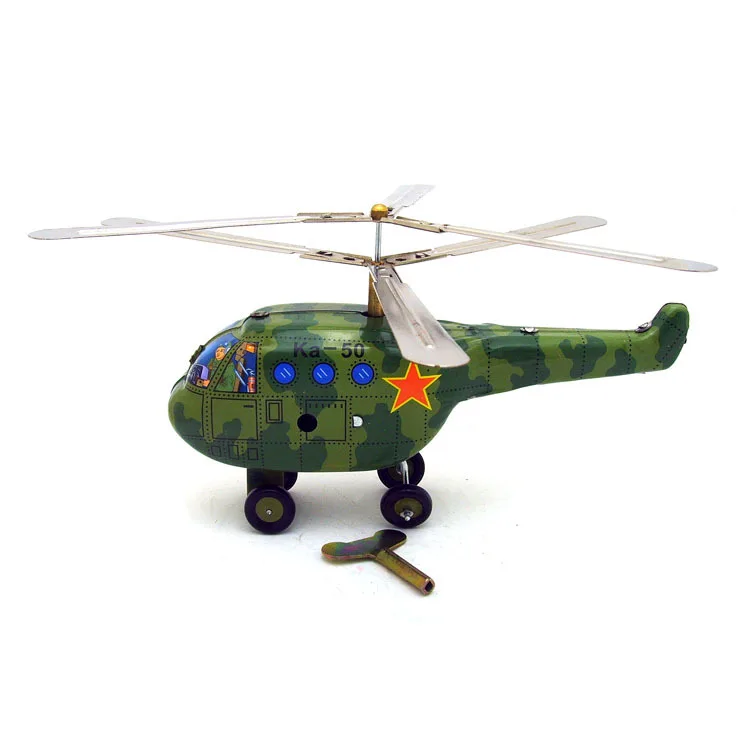 MS465 Олово KA-50 ветра до вертолета Ретро Игрушка Характер подарок Творческие реквизит гладить игрушки оптом