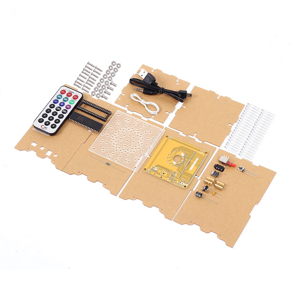 RGB красочный светодиодный кубический шар DIY Kit Красочный Светодиодный светильник кубический шар с корпусом креативный электронный комплект пульт дистанционного управления