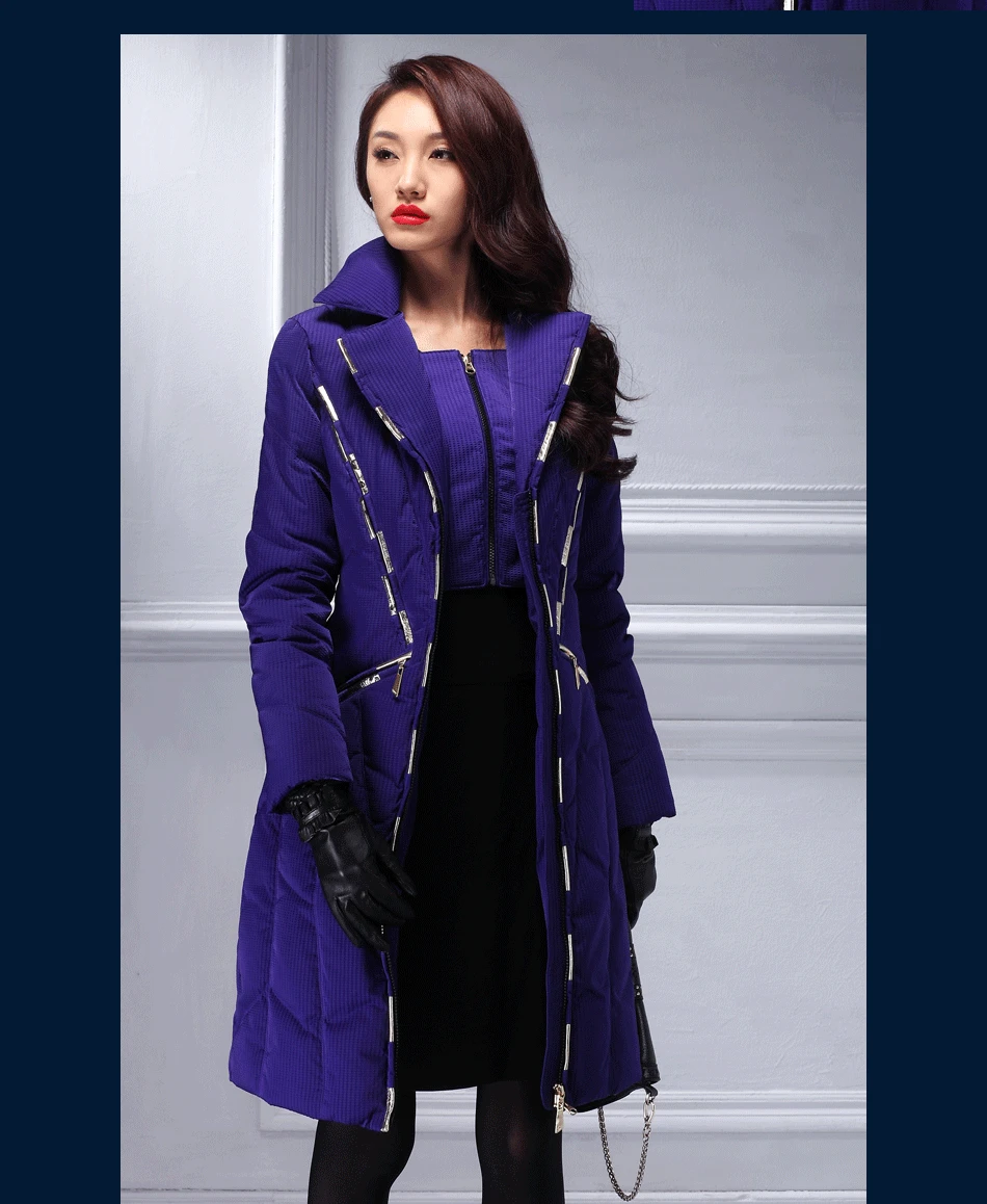 Miss FoFo бренд Для женщин s пуховики РоялКэт пальто Высокое качество из натурального меха енота тонкий подлинной пальто Модные женские туфли Костюмы