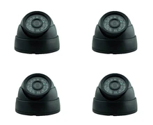 4PCS CCTV 800TVL CMOS Black Dome Security Camera 24IR LEDs Night Vision Indoor Surveillance