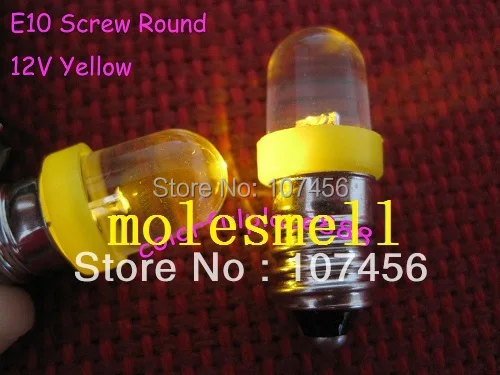 

Free shipping 100pcs yellow E10 3V Led Bulb Light Lamp for LIONEL 1447