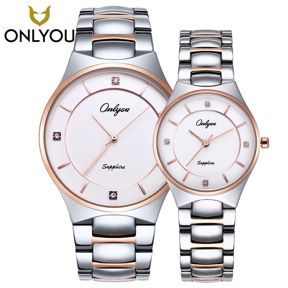 

ONLYOU Luxury Brand Ladies Watches Business Leisure Lovers Watches Silver/Rose Gold Men Wristwatch Auto Date Men Military Clock