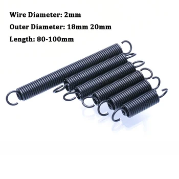 

1Pcs Steel Small Extension Spring Tension Spring With Hooks Wire Diameter 2mm Outer Diameter 18mm 20mm Length 80mm 90mm 100mm