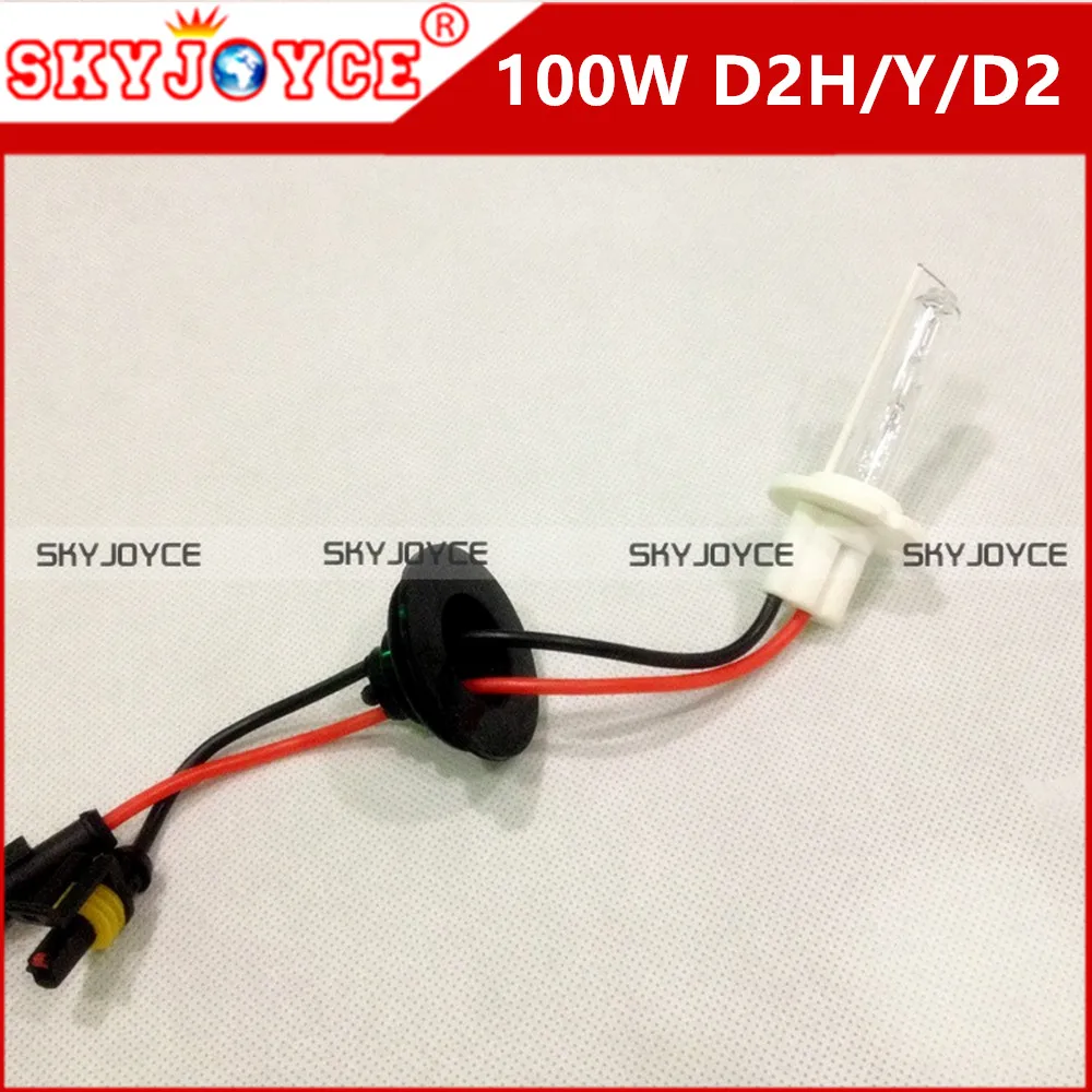 2pcs metal h7 hid 100w h7 100w high power H7 8000K hid Ceramic 100W D2H D2Y 6000K D2S with wire 4300K 5000K car hid xenon bulb