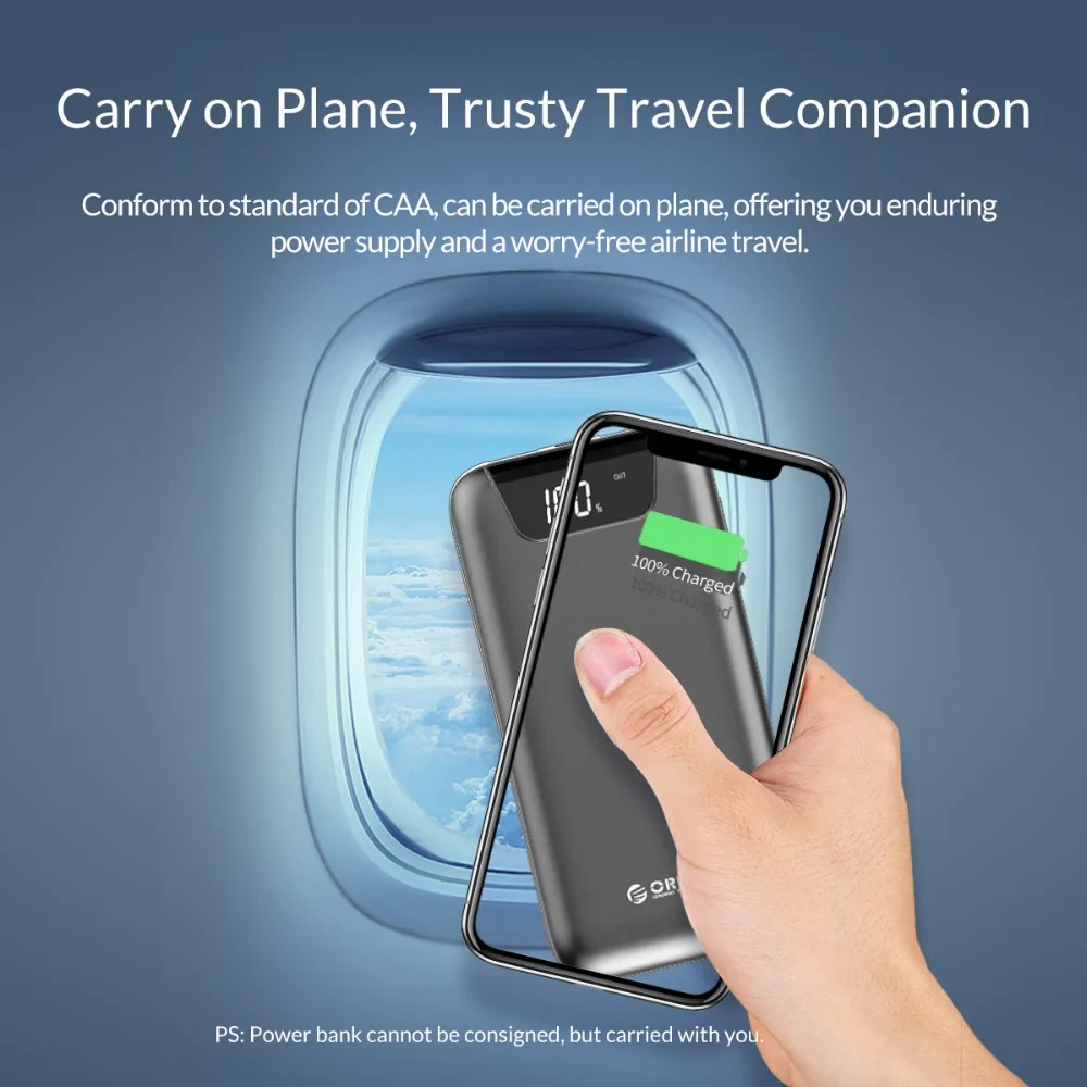 ORICO 10000mAh Wireless Charger 2A Dual USB Power Bank For iPhone X 8 Samsung S9 Battery Charger 5W Wireless Charging Pad