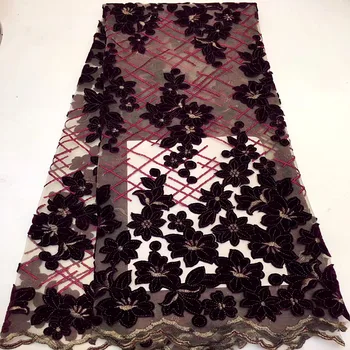 

Latest French 3D Flowers Embroidery Lace Fabric 2019 High Quality African Nigerian Tulle Net Lace Fabrics For Women Dress A1572