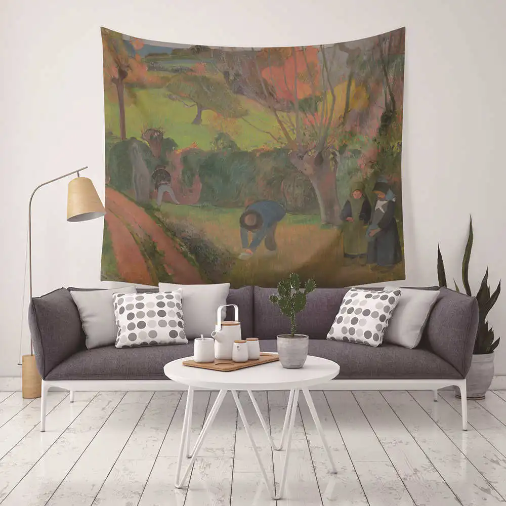 

Famous Oil Paint Digital Print Fabric Decorative Wall Hanging Tapestry Natural Curtain Cover Beach Picnic toalla mandalas tapiz