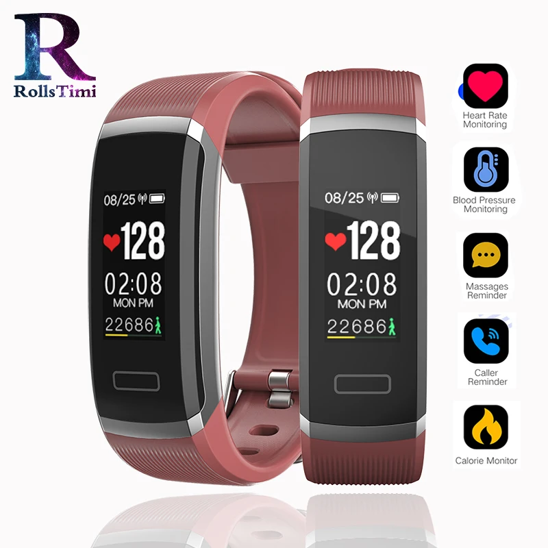 

RollsTimi Women Smart Bracelets Waterproof Smartwatch Fitness Tracker Wristband Men Heart Rate Smart Wrist Watches IOS Android