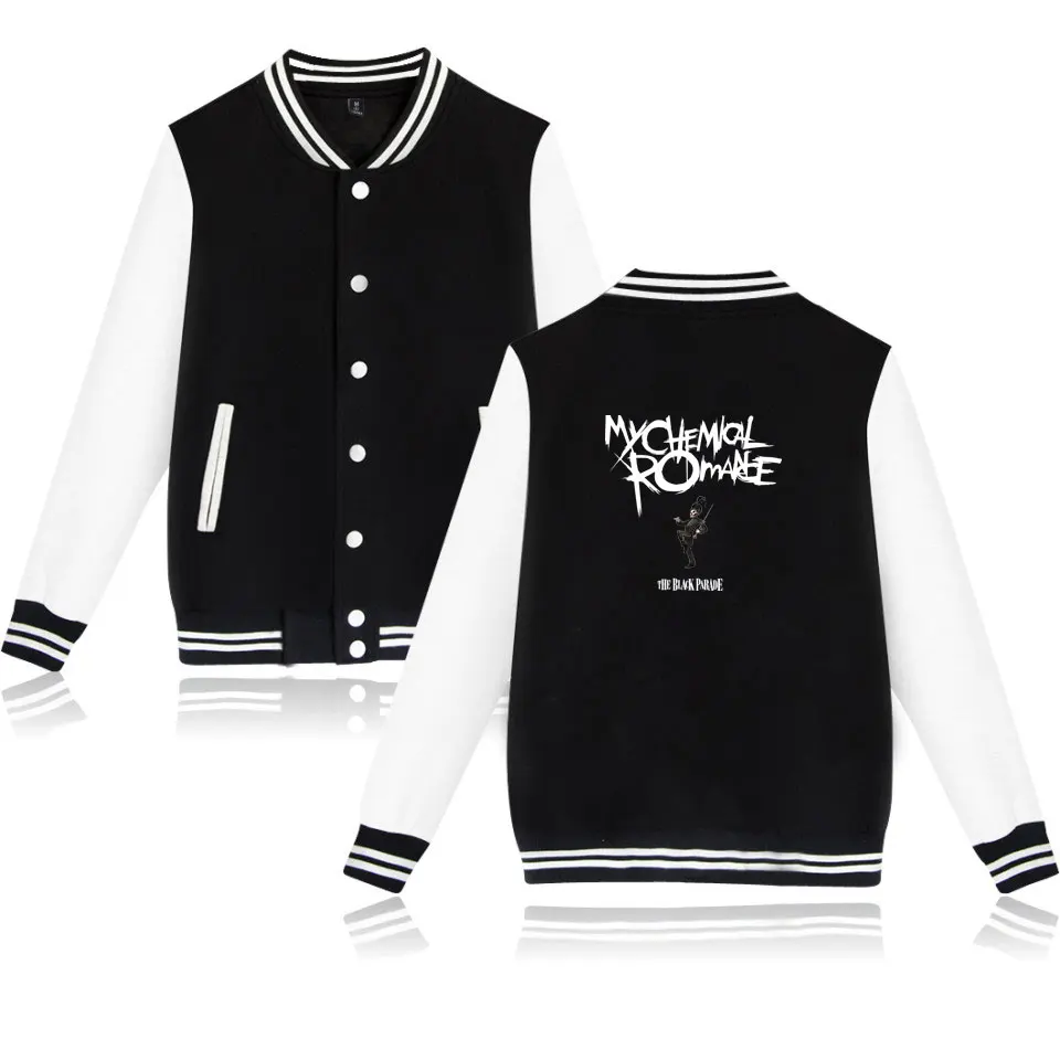 My Chemical Romance бейсбольные куртки куртка-бомбер мужская женская Толстовка Черный парадный панк эмо-рок повседневные толстовки с капюшоном в стиле униформы пальто