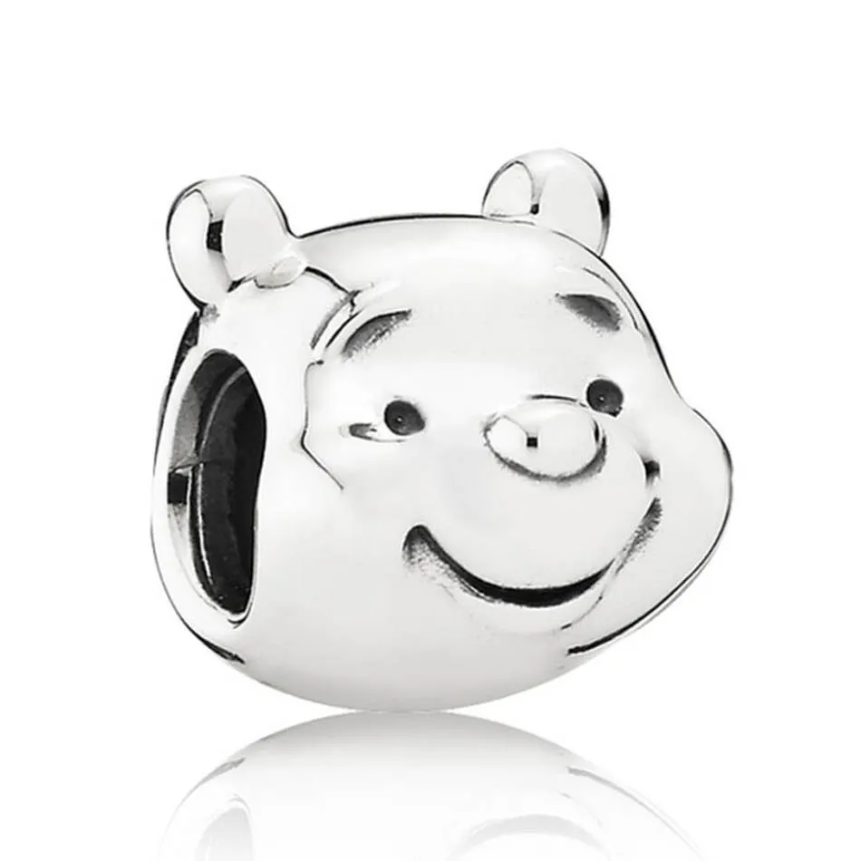 

Authentic S925 Sterling Silver DIY Jewelry the Pooh Bear Charms fit Pandora Bracelet Bangle