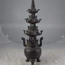 USPS в США S1136 Китай Храм Старый Чистая Медь Бронзовый pavilion Башня пагода курильница Курильница